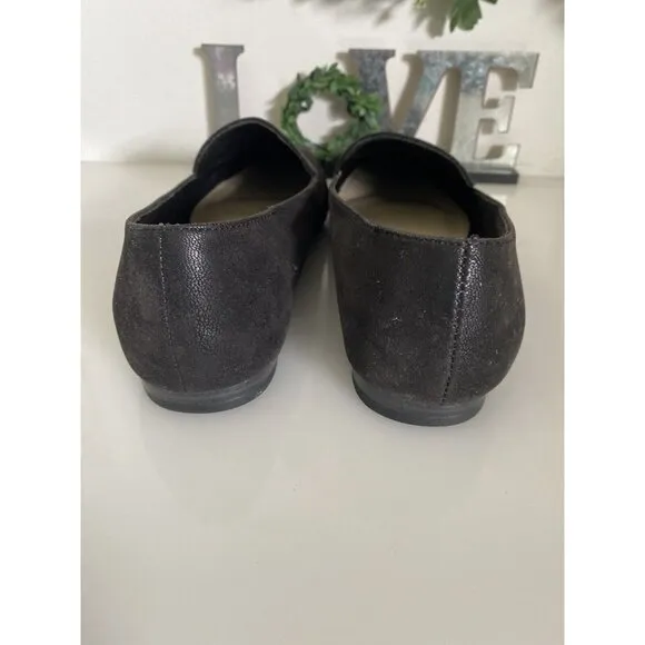 Bamboo Womens Purist 05 Black Faux Leather Flat Slip On Loafer Shoes Size 9 NWOT