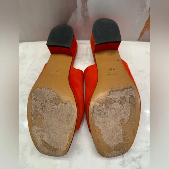 Barney’s New York Vero Cuoio Suede Mule Shoes Sandals Orange Women’s US 7 Italy