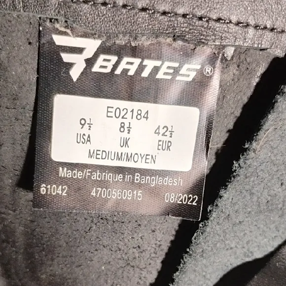 Bates Men's Size 9.5 Paratrooper Jump boots Black Leather Oil Resistant Side Zip