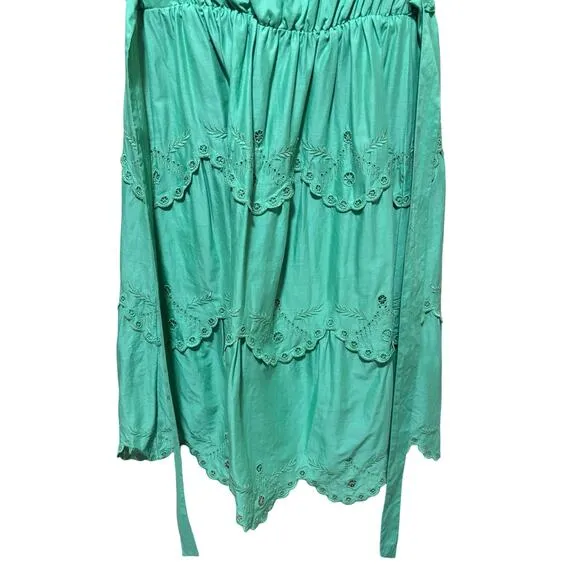 BCBGMaxAzria Voile Celedon Eyelet Mini Sundress