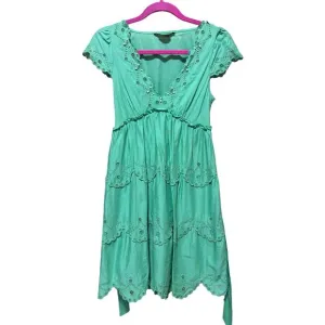 BCBGMaxAzria Voile Celedon Eyelet Mini Sundress
