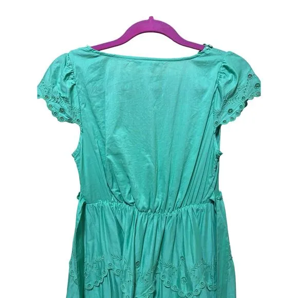 BCBGMaxAzria Voile Celedon Eyelet Mini Sundress