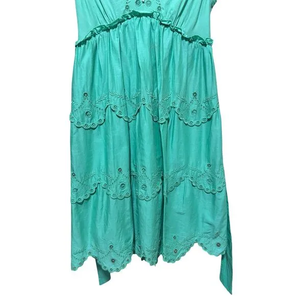 BCBGMaxAzria Voile Celedon Eyelet Mini Sundress