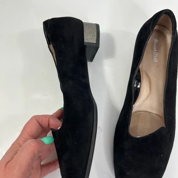 Beautifeel Women's Black Suede flat Shoes, size 39, only worn once