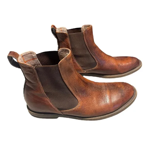Bed Stu Chelsea Brown Leather Boots Slip On Men’s Size 10