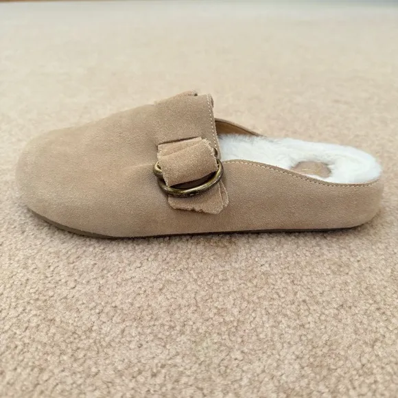 Beek Women's Shearling-Lined Mules Vulture Beige Size 7