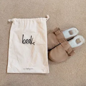 Beek Women's Shearling-Lined Mules Vulture Beige Size 7