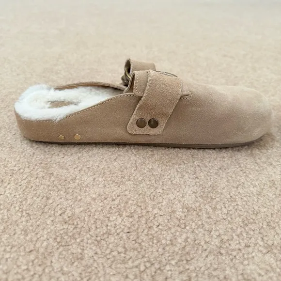 Beek Women's Shearling-Lined Mules Vulture Beige Size 7