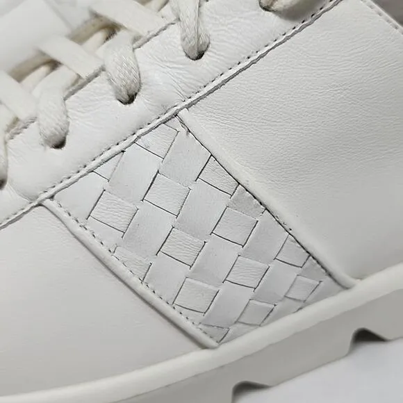 🔥BERNARDO🔥STYLE DAKOTA SLEEK WOVEN WHITE LEATHER WOMAN'S 10.0 MADE BRAZIL NWOB