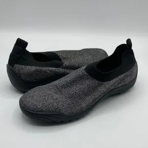 Bernie Mev New York Black Silver Metallic Slip On Sock Shoes Women's Siz…