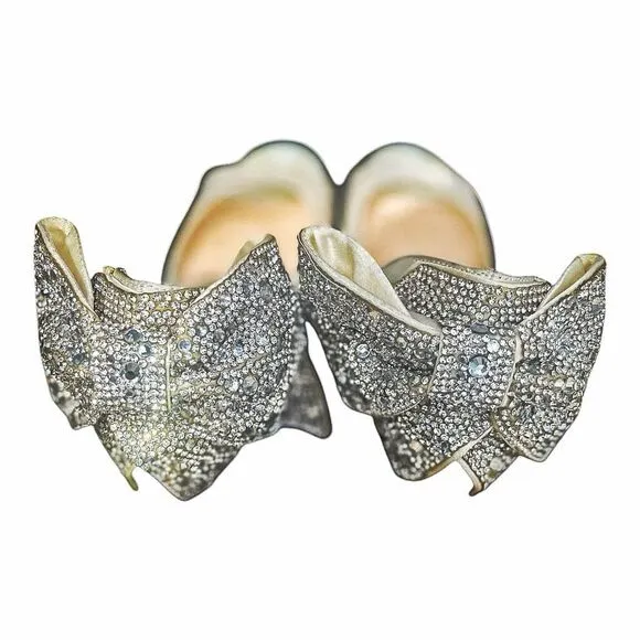 Betsey Johnson Blue Crystal Embellished Stiletto Sandals Size 6