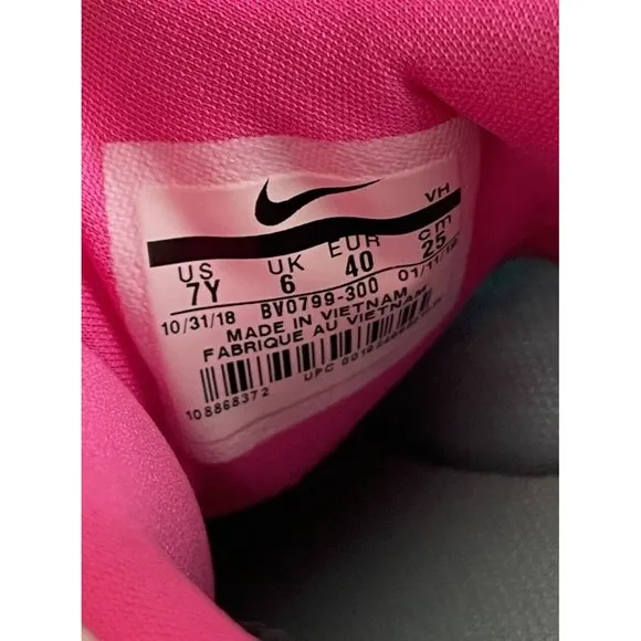Big Girl's Sneakers Size 7Y Nike Renew Rival Running Shoe Aqua/ Pink/White