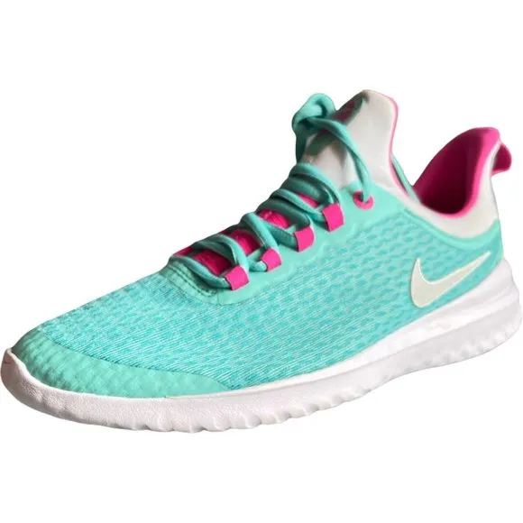 Big Girl's Sneakers Size 7Y Nike Renew Rival Running Shoe Aqua/ Pink/White