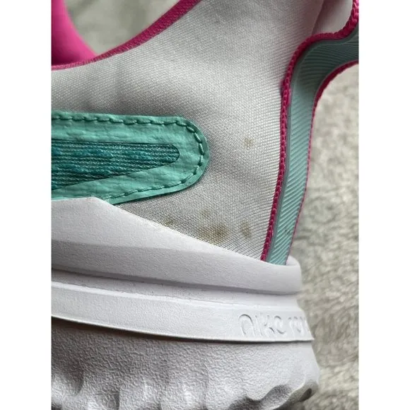 Big Girl's Sneakers Size 7Y Nike Renew Rival Running Shoe Aqua/ Pink/White