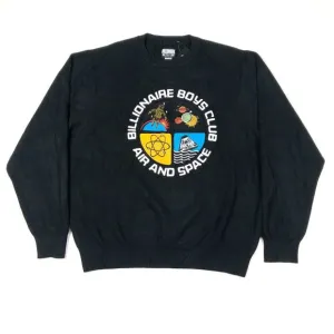 Billionaire Boys Club Air And Space Knit Black Sweater Pullover Size XXL 2XL B30