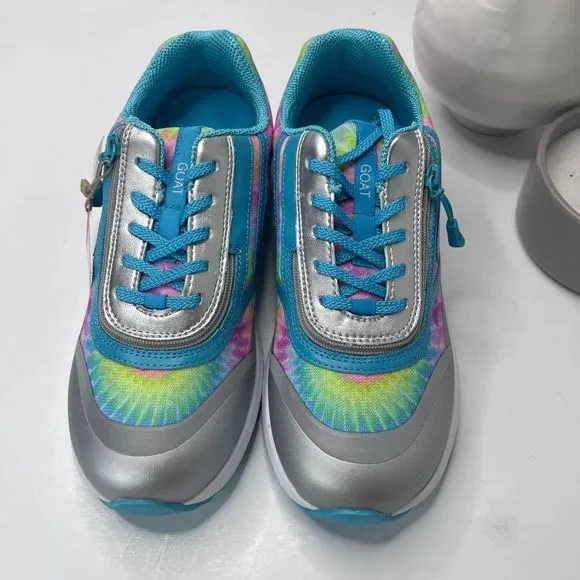 Billy Basics Goat Lace Up Zip Shoes Rainbow Tie Dye BK23157 Kids US 7W NWOB