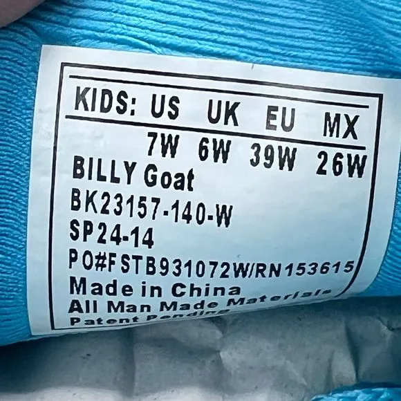 Billy Basics Goat Lace Up Zip Shoes Rainbow Tie Dye BK23157 Kids US 7W NWOB