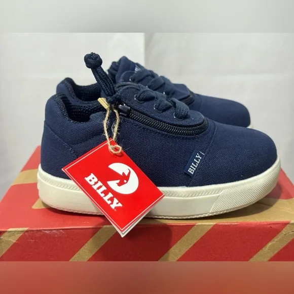 BILLY Kids DR Short Wrap Low II Unisex Kid’s Navy Sneakers Knit Lining  8XW  NWT