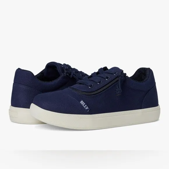BILLY Kids DR Short Wrap Low II Unisex Kid’s Navy Sneakers Knit Lining  8XW  NWT