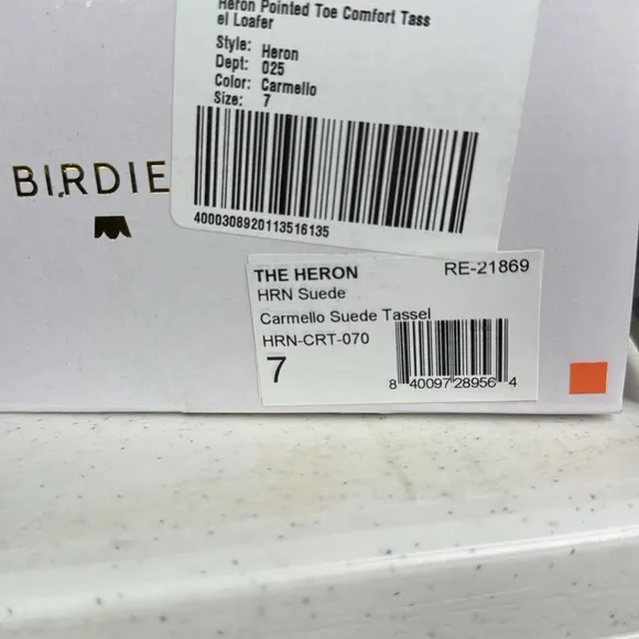 Birdies Heron Flat Color Carmelo Suede Tassel Sz 7