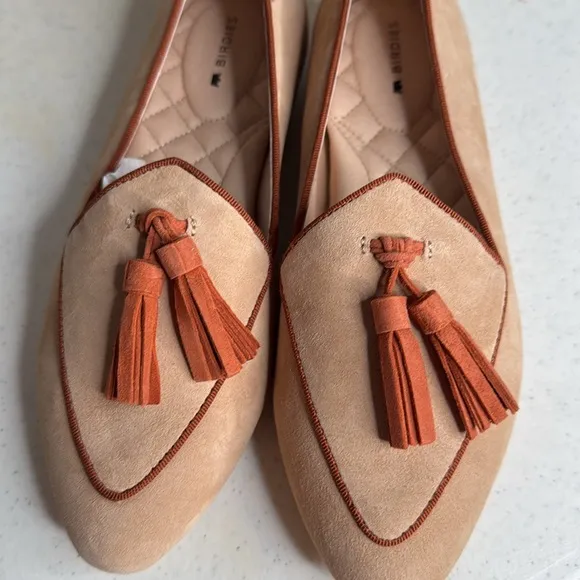 Birdies Heron Flat Color Carmelo Suede Tassel Sz 7