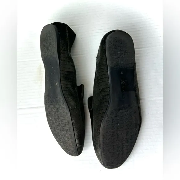 Birdies Starling Flat Slip On Loafers Dark Gray Velvet Casual Womens Shoes 9