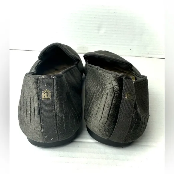 Birdies Starling Flat Slip On Loafers Dark Gray Velvet Casual Womens Shoes 9