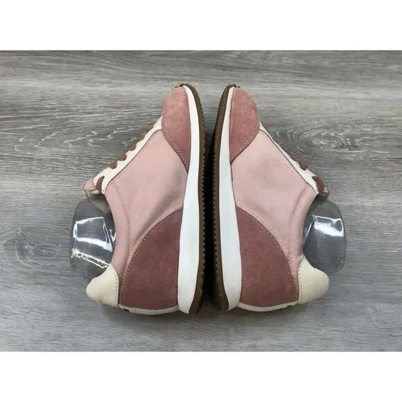 BIRDIES Womens The Roadrunner Pink Suede Nylon Lace Up Sneakers Size 7