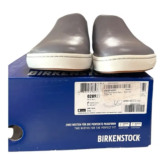 Birkenstock Barrie Leather Slip-On Shoes Men’s 42 Grey