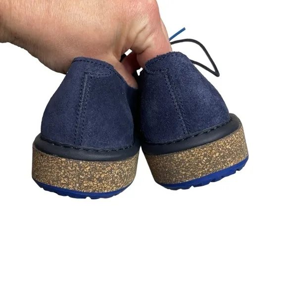 Birkenstock Gary Suede Navy Blue Lace Up Oxfords Shoes EU 33 US 2-2.5 New