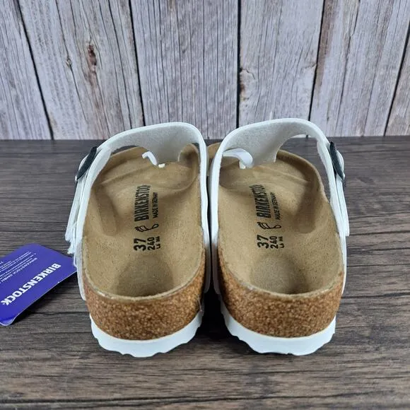 Birkenstock Gizeh Birko Flor Sandals Women's Sz 6 EU37 White (NWT)