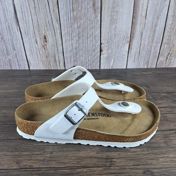 Birkenstock Gizeh Birko Flor Sandals Women's Sz 6 EU37 White (NWT)