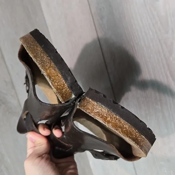 Birkenstock Mens Leather Sandals Slide shoes szv43/10 Narrow