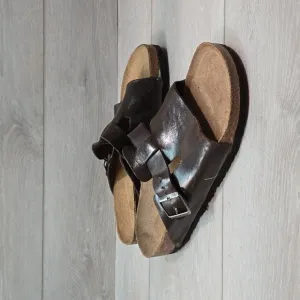 Birkenstock Mens Leather Sandals Slide shoes szv43/10 Narrow