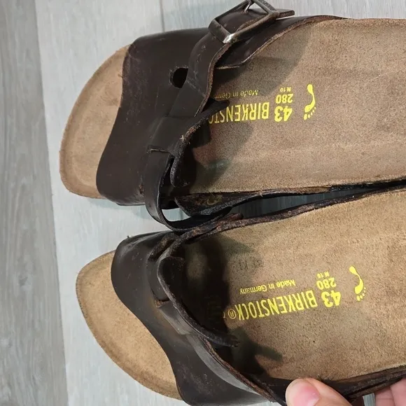 Birkenstock Mens Leather Sandals Slide shoes szv43/10 Narrow