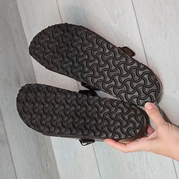 Birkenstock Mens Leather Sandals Slide shoes szv43/10 Narrow