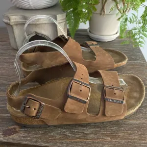 Birkenstock Milano Suede Brown Buckle Sandals Authentic 39 = US 8