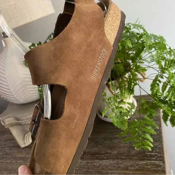 Birkenstock Milano Suede Brown Buckle Sandals Authentic 39 = US 8