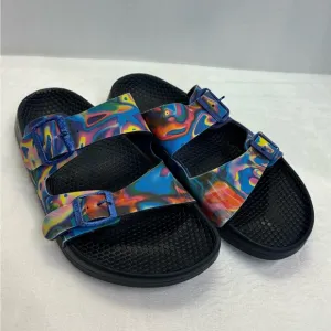 Birkenstock Multicolored RARE Rainbow &amp; Navy Slip On Shoes Size 40