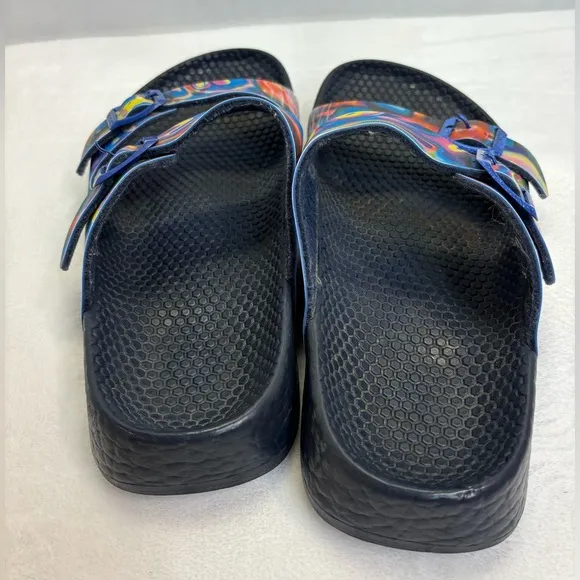 Birkenstock Multicolored RARE Rainbow &amp; Navy Slip On Shoes Size 40