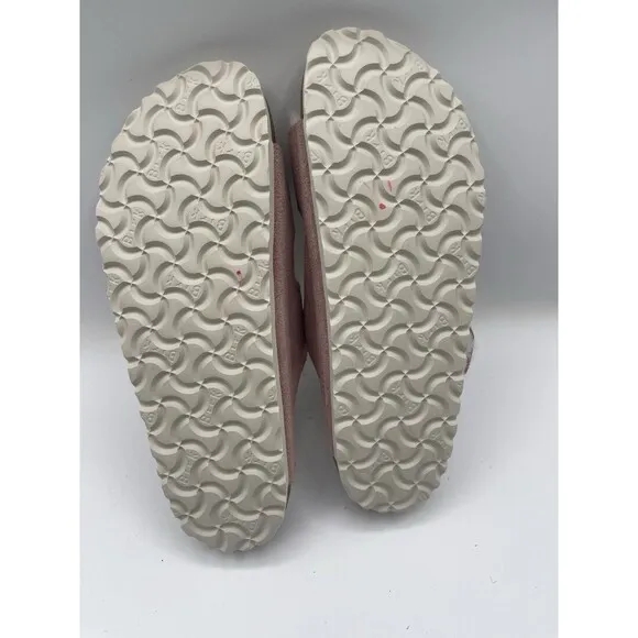 Birkenstock Sandals Pink Arizona Shearling Suede Leather Shoes Size 8 US 39 New