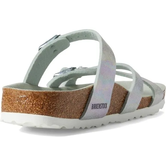 Birkenstock Shoes Franca Iridescent Iridescent Matcha Microfiber Slide Sandals