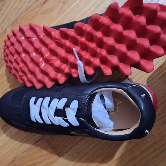 Black Sneakers with Red Soles Size 39 Us Size 8