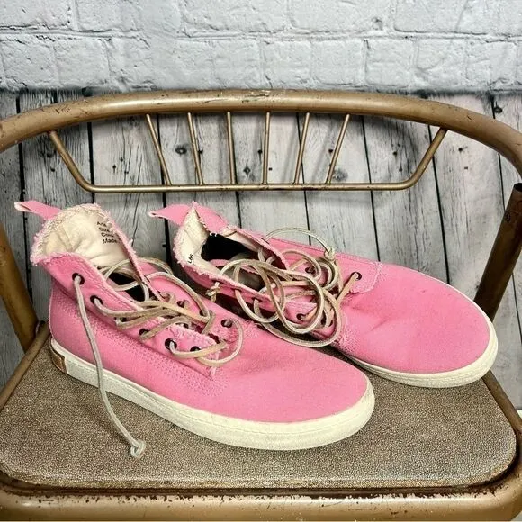 Blackstone pink canvas high top lace up sneakers size 38 new