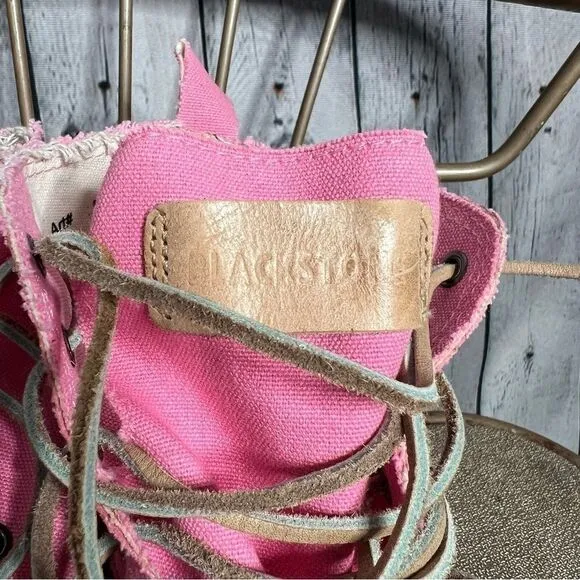 Blackstone pink canvas high top lace up sneakers size 38 new