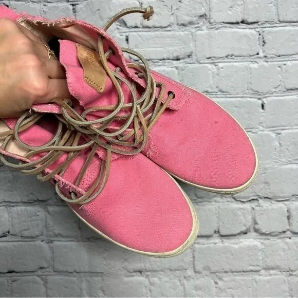 Blackstone pink canvas high top lace up sneakers size 38 new