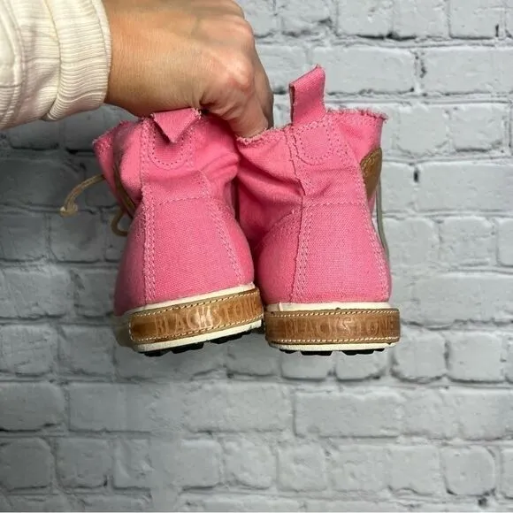 Blackstone pink canvas high top lace up sneakers size 38 new