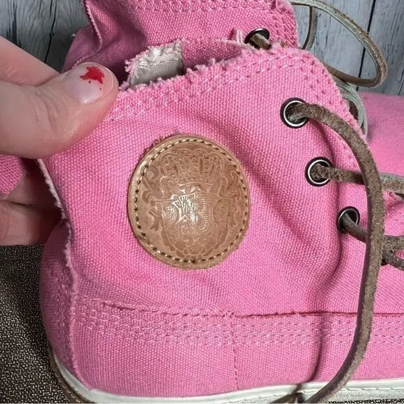 Blackstone pink canvas high top lace up sneakers size 38 new