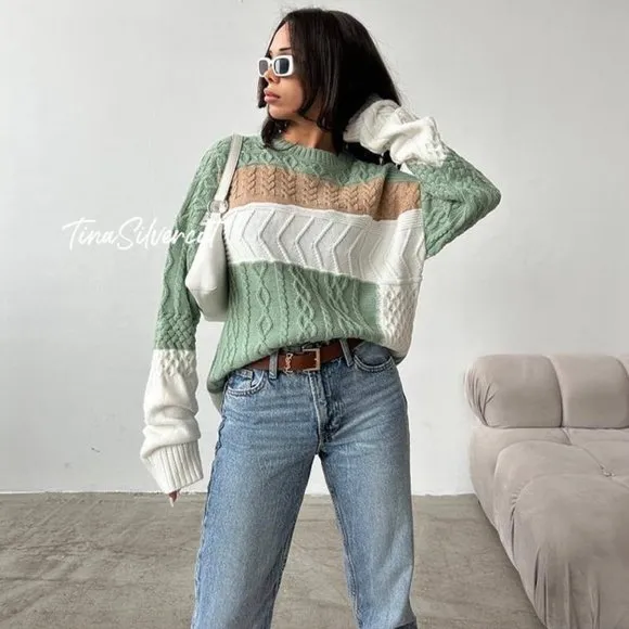 BLOGGER'S FAVE! Zara Colorblock Patchwork Sweater NWT