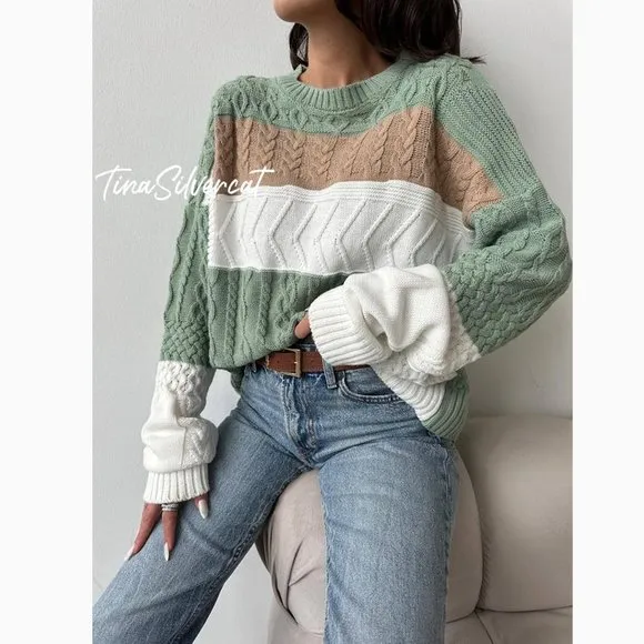 BLOGGER'S FAVE! Zara Colorblock Patchwork Sweater NWT